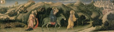 Adoration of the Magi Altarpiece, central predella Flight into Egypt by Gentile da Fabriano